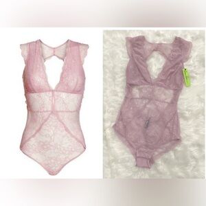 NWT Sam Edelman (M) pink lace bodysuit